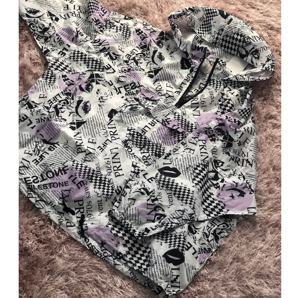 ASOS Oversized Graphic Pull Over Windbreaker